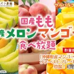 もも・メロン・マンゴー食べ放題!スイーツパラダイス、果汁たっぷり夏フルーツで楽しむ魅惑のフルパラコース(2024/6/29~)