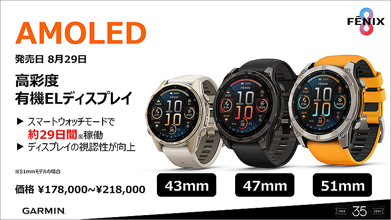 Garmin ガーミン「fēnix 8」マルチスポーツGPSウォッチ最上位モデルが大進化！ ソーラー充電と高彩度AMOLED  の2種、音声コマンドやダイビング機能を新搭載（tokyochips）｜ｄメニューニュース（NTTドコモ）