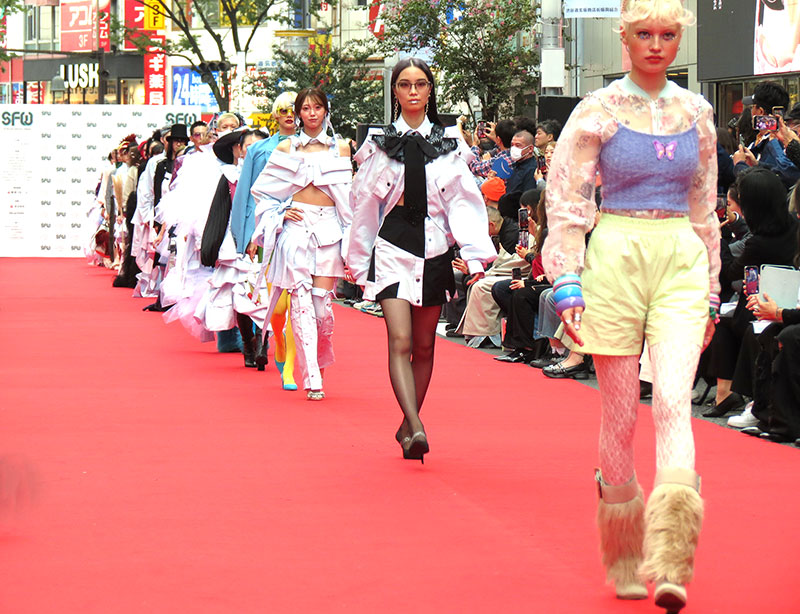 SFW 渋谷ファッションウイーク2024 で環境にやさしく持続可能なモードを発信！ 古着を選ぶこと自体がサスティナブル、東急電鉄と服飾専門学校が新制服でコラボ