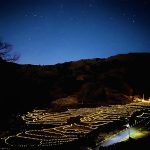 島根県 吉賀町 大井谷棚田がライトアップ! 600年以上続く段々田んぼの絶景に、夕暮れどきから幻想的&感動的な幾何学模様が出現