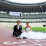 ワタベウェディング　MUFGスタジアム国立競技場で初のウェディングフォト☆ 陸上トラック 貴賓室 ロッカー室 選手待機場…スポーツの聖地でふたりで撮影し「とても貴重な経験、特別な感動」